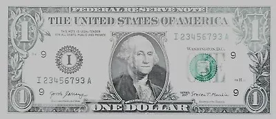 2017 One Dollar Bill Fancy 6 Digit Ascending Ladder Serial Number • $20