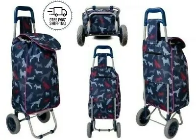 SPECIAL OFFER Large Folding Shopping Trolley Strong Durable Wheeled Grocery Bag  • £17.99