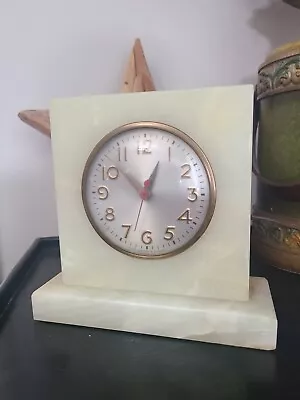 Art Deco Sessions Marble Mantle Clock Plug In Electric Works Great 1930s Patent • $125