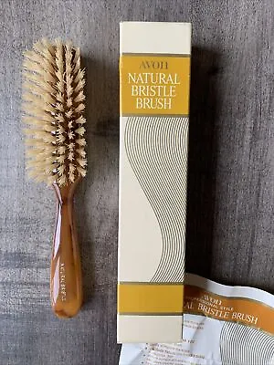 NEW Vintage Avon NATURAL BRISTLE HAIR BRUSH 8” Hair Styling NOS • $124.99
