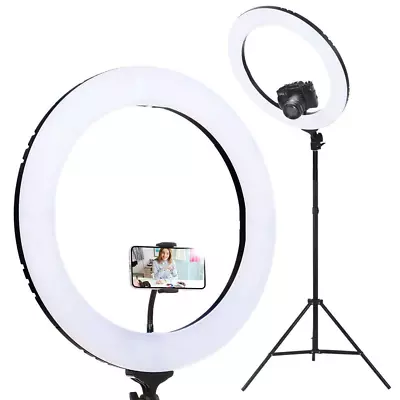 Embellir Ring Light 19  LED 5800LM Black Dimmable Diva With Stand Make Up Studio • $132.99