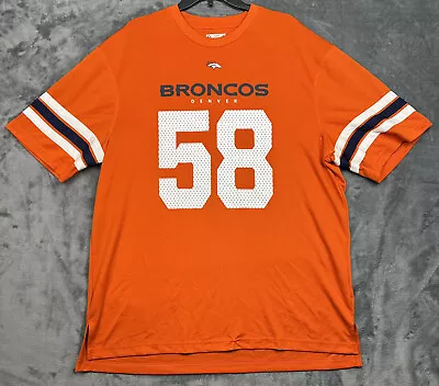 Denver Broncos Mens XL Von Miller #58 T-Shirt Orange NFL Team Apparel *Read • $11.88