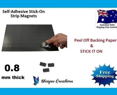 $5.99 • Buy Stick On Magnets Self Adhesive 40x18mm Magnetic Strips Invitation Fridge