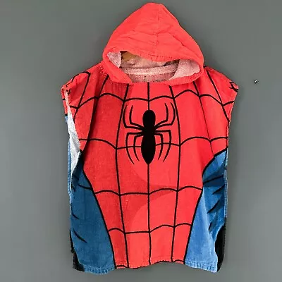 Boys Spiderman Hooded Beach Pool Towel Poncho • £2.99