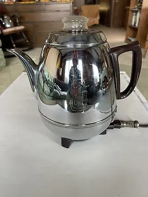 Vintage G E Automatic Coffee Maker Pot Belly Percolator 33P30 Chrome  • $65