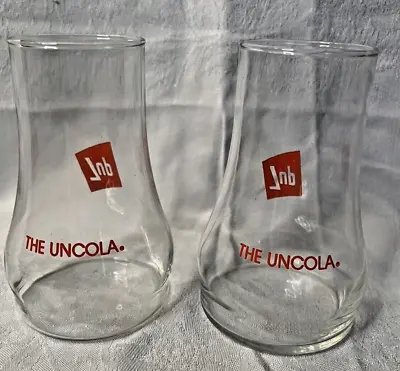 2 Vintage The Uncola 7up Glasses Soda Advertising Upside-down Pop Drinking Glass • $6