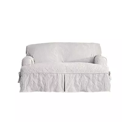 SureFit Matelasse Damask Furniture Cover Loveseat T-Cushion White • $132.42