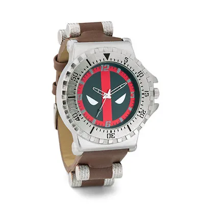 Official Marvel Deadpool Face Mask Logo Stainless Steel Watch W/ Collectible Box • $50.94