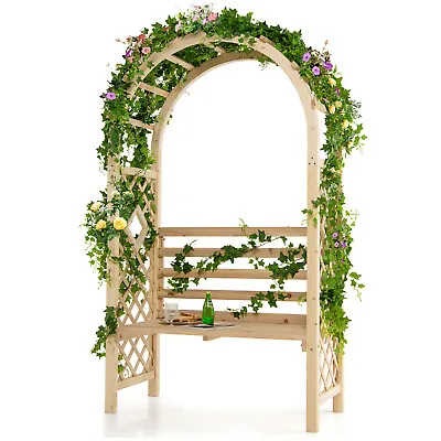 Wooden Garden Arbour Climbing Plants Support Wedding Arch Bench Trellis Pergola • $261.95