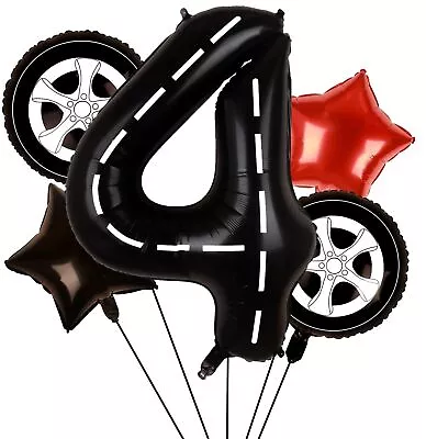 Race Car Balloons Wheel Tire Balloons 4th Birthday Party Decorations For Boy ... • $20.48