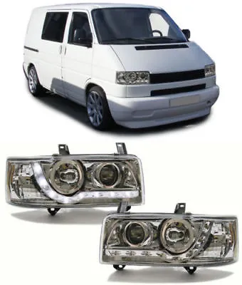 Clear Vw T4 Headlights Headlamps With Drl Daytime Driving Lights 1990-4/2003 • $372.94