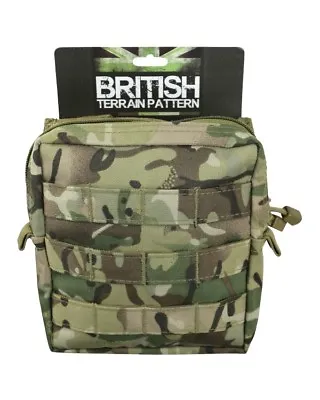 BRITISH ARMY STYLE MOLLE MEDIUM UTILITY POUCH In BTP MULTICAM • £13