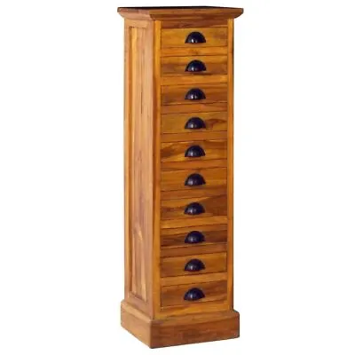 $270.95 • Buy 10-Drawer Cabinet Solid Teak Wood Rustic Storage Organizer Dresser Chest Drawers