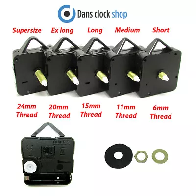 £14.99 • Buy New Replacement Quartz Clock Movement Mechanism Motor Hand Holes 5.5mm & 3.6mm