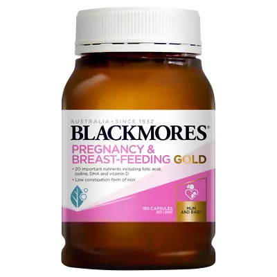 Blackmores Pregnancy & Breastfeeding Gold 180 Capsules Healthy Baby Development • $56.29