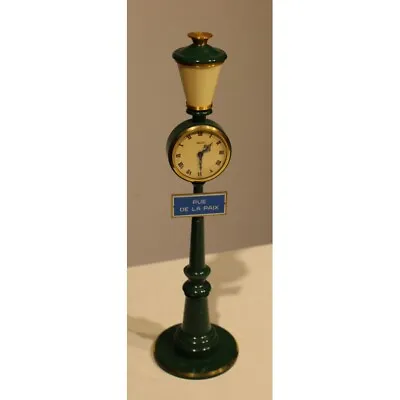 Vintage Swiss Original Brass Floor Lamp Desk Clock Signed JAEGER  RUE DE LA PAIX • $1800