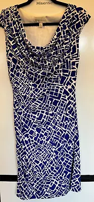 Ronni Nicole QVC Blue & White Lined Dress 10 • £15