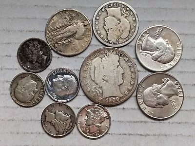 $2.00 Face Value 90% Silver Coin Junk Lot Dime Quarter Half Barber 1907-1964 • $50