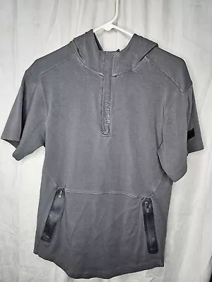 Rawlings Gold Collection Short Sleeve 1/4 Zip Hoodie Size Small Grey Spellout • $28.99