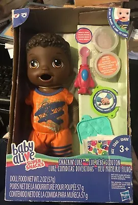 Baby Alive Super Snacks Snackin Luke African American Doll 2017 NIB 3+ • $69.99