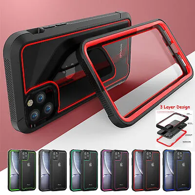 $11.79 • Buy Hybrid Hard Clear Case For IPhone 13 Pro Max 12 11 7 8+ XS X XR Heavy Duty Cover