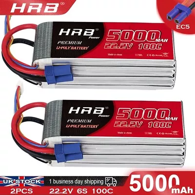 £139.99 • Buy 2pcs 22.2V 6S 5000mAh 100C LiPo Battery EC5 For RC Helicopter Airplane Car Truck