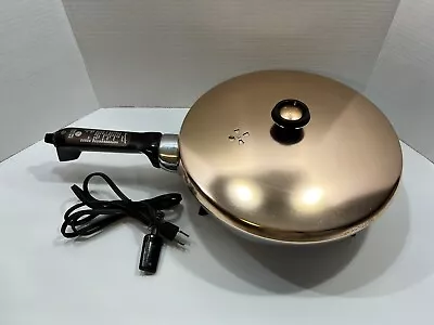 GENERAL ELECTRIC GE 11.5  Electric Fry Pan Skillet W/Aluminum Copper Lid 16C120 • $79.95