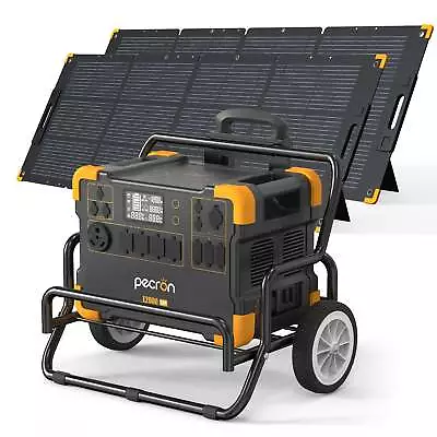 PECRON E2000LFP 1920Wh Portable Power Station With 2*200W Solar Panels Cart Kits • $1367