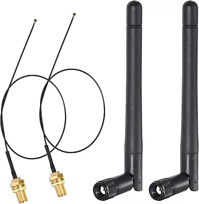 2Pack WiFi Antenna 2.4GHz 5GHz MIMO RP-SMA 30cm Ngff IPEX4 Cable For Wireless • $11.95