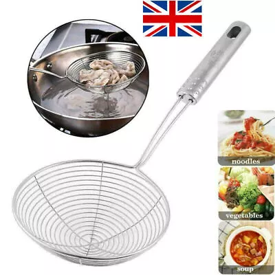 Mesh Strainer Ladle Stainless Steel Spider Skimmer Frying Spoons Kitchen Utensil • £4.37