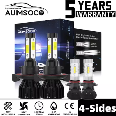 White LED Headlight High Low Fog Light Bulbs Combo For Ford Mustang V6 2005-2012 • $39.99