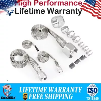 $29.69 • Buy Braided Stainless Steel Vacuum Fuel Kits Radiator Oil Line Dress-up Hoses Sleeve