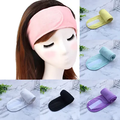 Adjustable Facial Hairband Shower Spa Makeup Yoga Head Band Toweling Hair Wrap • £1.43
