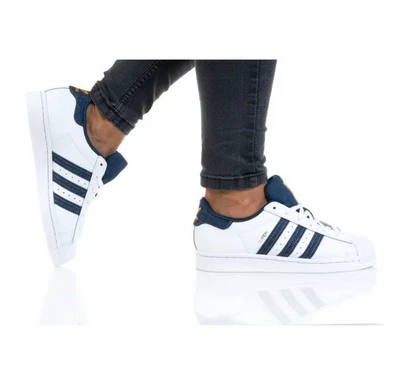 $80 • Buy Adidas Superstar J Blue Denim White Size 7 US Mens 27cm Sole Unisex Brand New