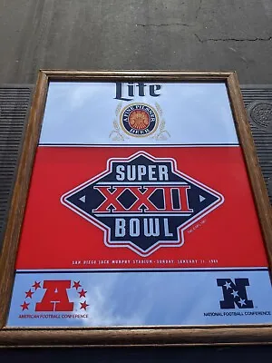 Miller Lite Super Bowl XXII Mirror 21 In By 17 In • $49.99