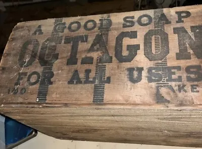 Vtg Octagon Soap Wooden Crate Box Advertising  20x15x9 • $95