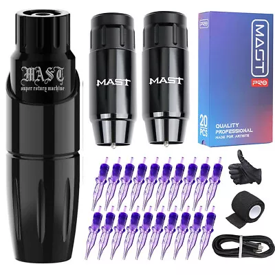$189.99 • Buy Mast Tour Wireless Rotary Tattoo Pen Machine 2 Battery Power Supply Needles Kit