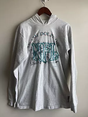 Miami Dolphins Vintage Cotton Hoodie Size L Made In USA • $50