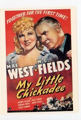 Blank Card Actress Sex Symbol Mae West WC Fields In My Little Chickadee 1940 • $6.99