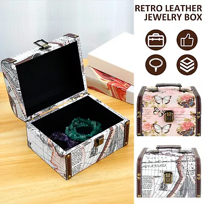Treasure Chest Box With Handle PU Leather Treasure Chest Case Delicate BiaFT • £17.87