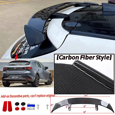 Fit For 2019-2023 Mazda 3 Universal Carbon Fiber Style Rear Roof Spoiler Wing • $88.52