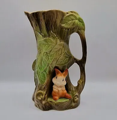 Eastgate Withernsea Pottery Fauna Bunny Rabbit Tree Stump Vase Jug With Handle • £12