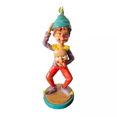 Colorful Masquerade Clown Costume Boy Wearing Hat Mask Funny Figurine Decor 8  • $8.97