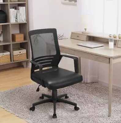 Mesh & Leather Office Chairs Mid-back Swivel Rolling Computer Desk Task Chairs • $53.99