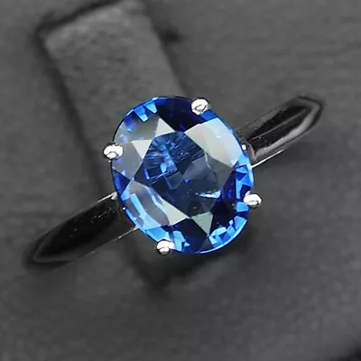 $35.83 • Buy Sapphire Kashmir Blue Oval 1.80 Ct. 925 Sterling Silver Ring Size 6.5 Gift Women