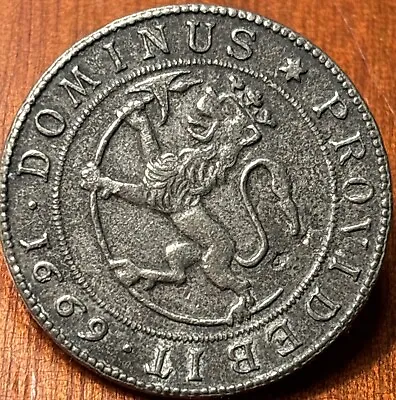 Vintage  Pewter Button.  One Lion Crown ~Providebit 6991 Dominus. Norway • $10