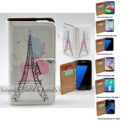 For Samsung Galaxy Series - Eiffel Tower Print Wallet Mobile Phone Case Cover • $13.98
