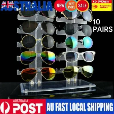 $17.90 • Buy Acrylic 10 Pair Sunglasses Glasses Show Rack Counter Display Stand Holder AU NEW