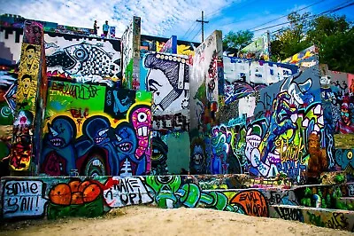 £89.90 • Buy Photo Wall Mural-GRAFFITI-(3401)-NON WOVEN-Wallpaper-Spray-can Street Art In XXL