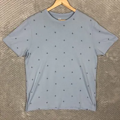 £11.95 • Buy Gap T Shirt Mens All Over Anchor Print Short Sleeve Crew Neck Blue Large L